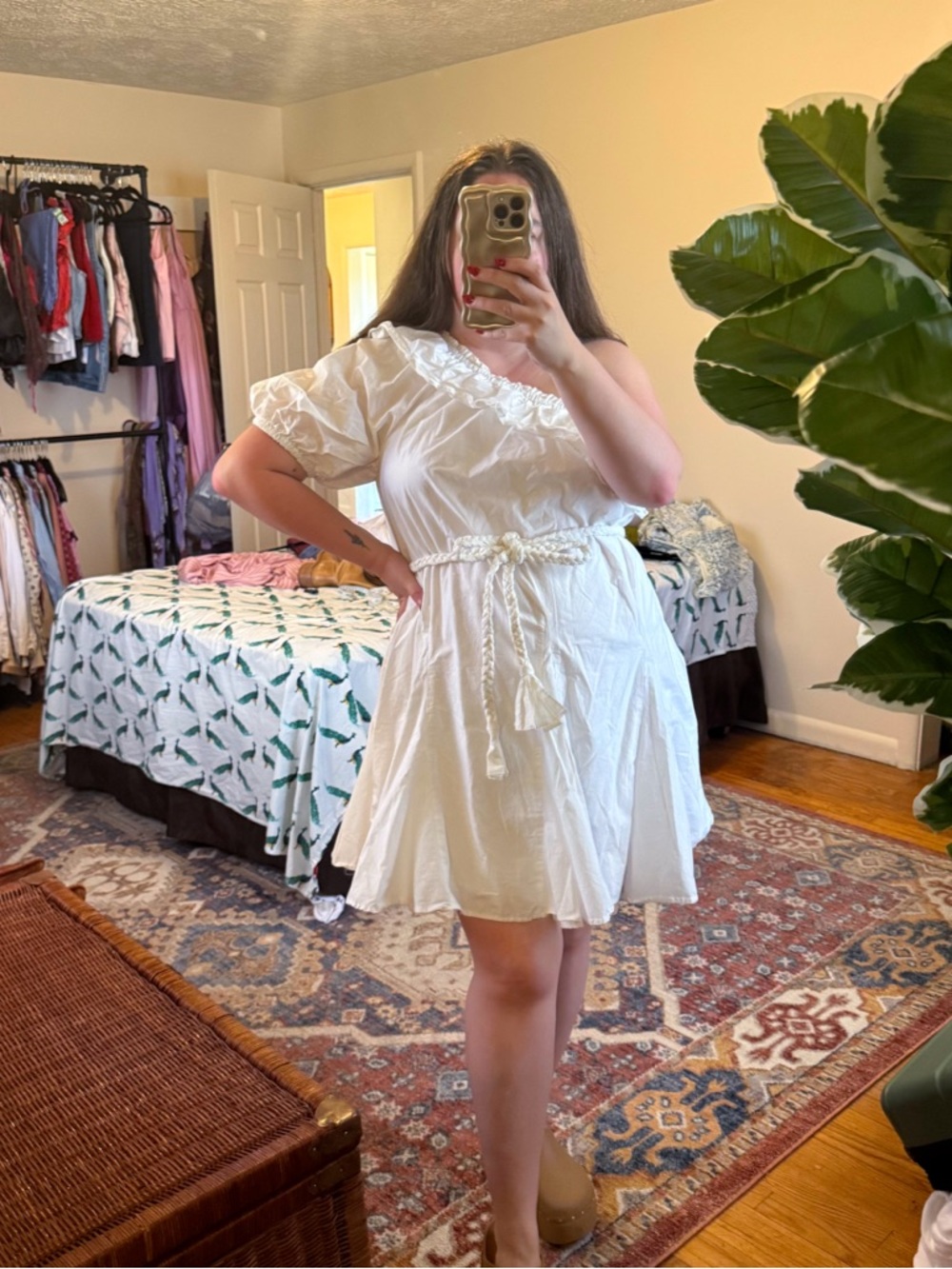 Rhode x Target white one shoulder dress